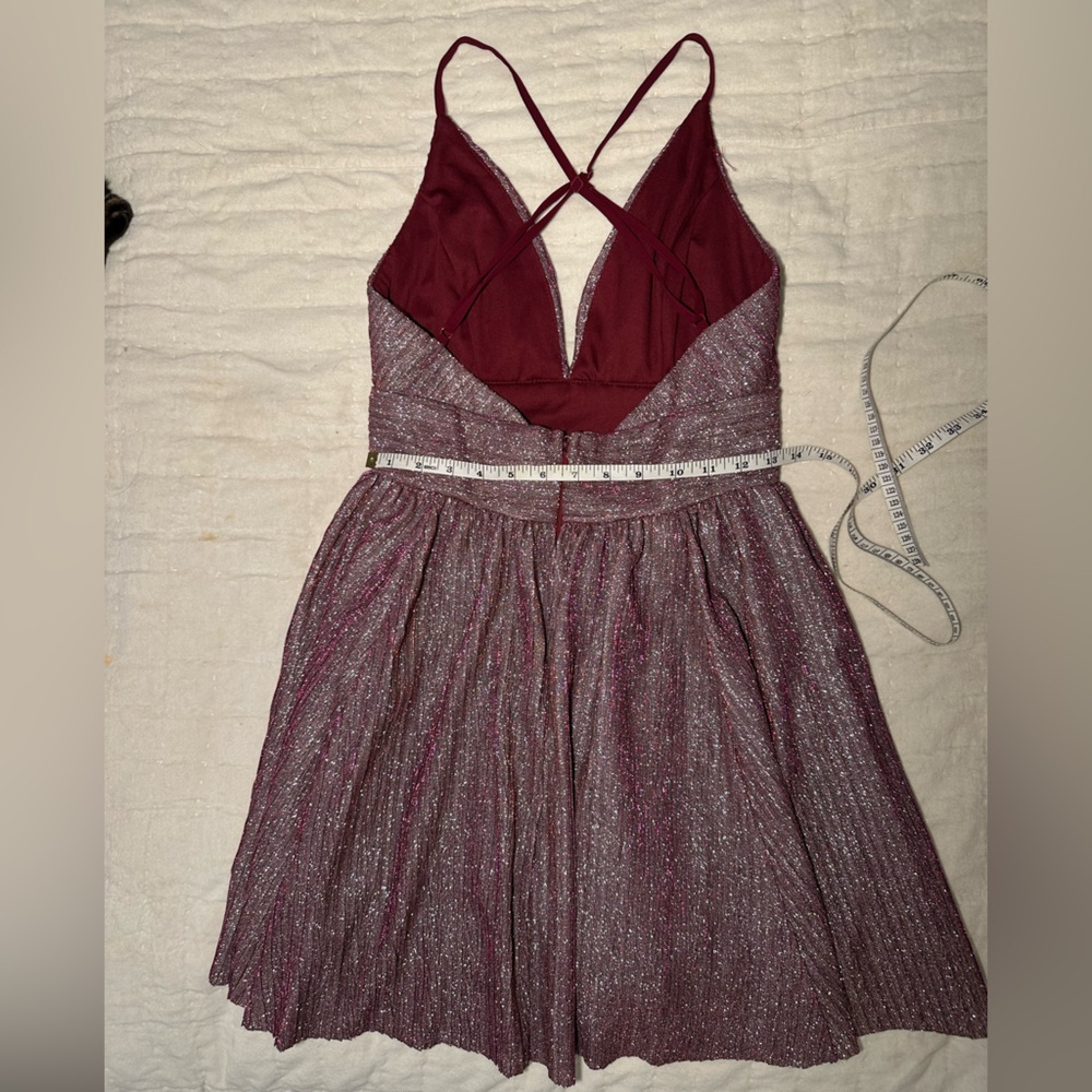 Lulus Stop the Show Glitter Skater Womens Dress Pink Purple - Size Small - Picture 9 of 12